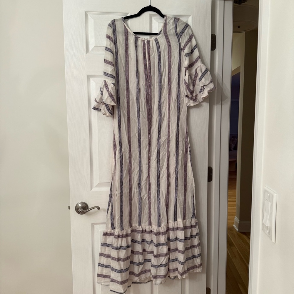 Christy Dawn White and Blue Striped Maxi Dress - Picture 3 of 7